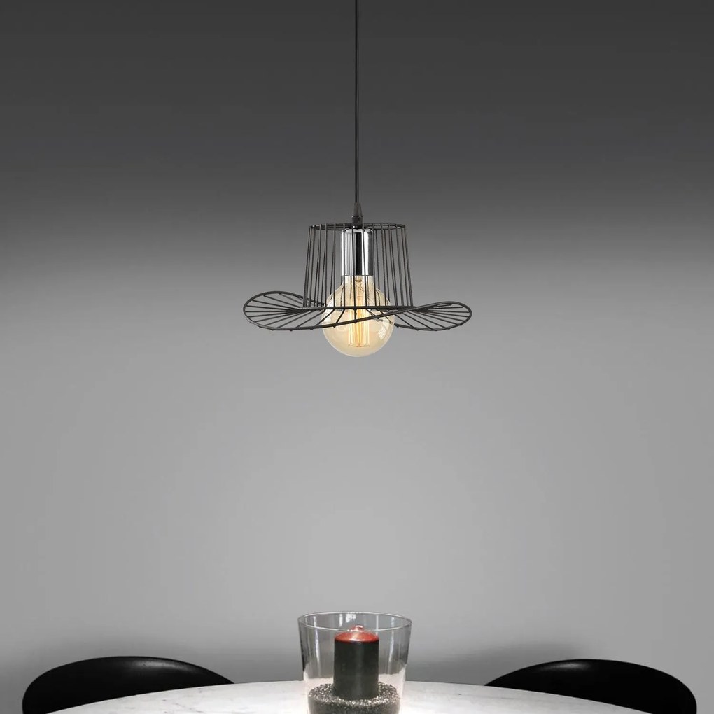 Candeeiro Tel – Preto – Diâmetro 30 cm, Altura 110 cm