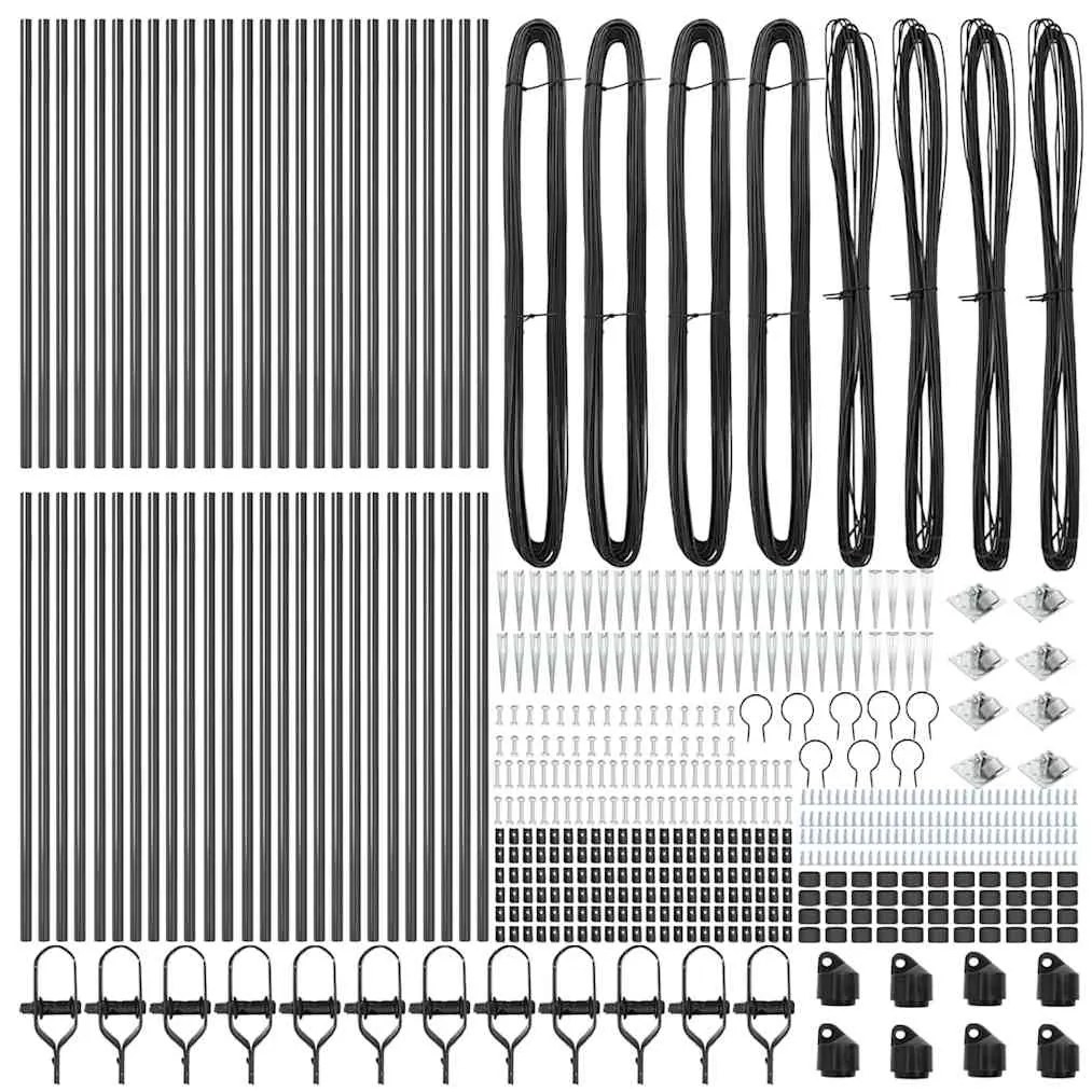 Postes de Cerca com Ponta - 52 pcs, Ø32 mm, 60 cm, Aço Galvanizado