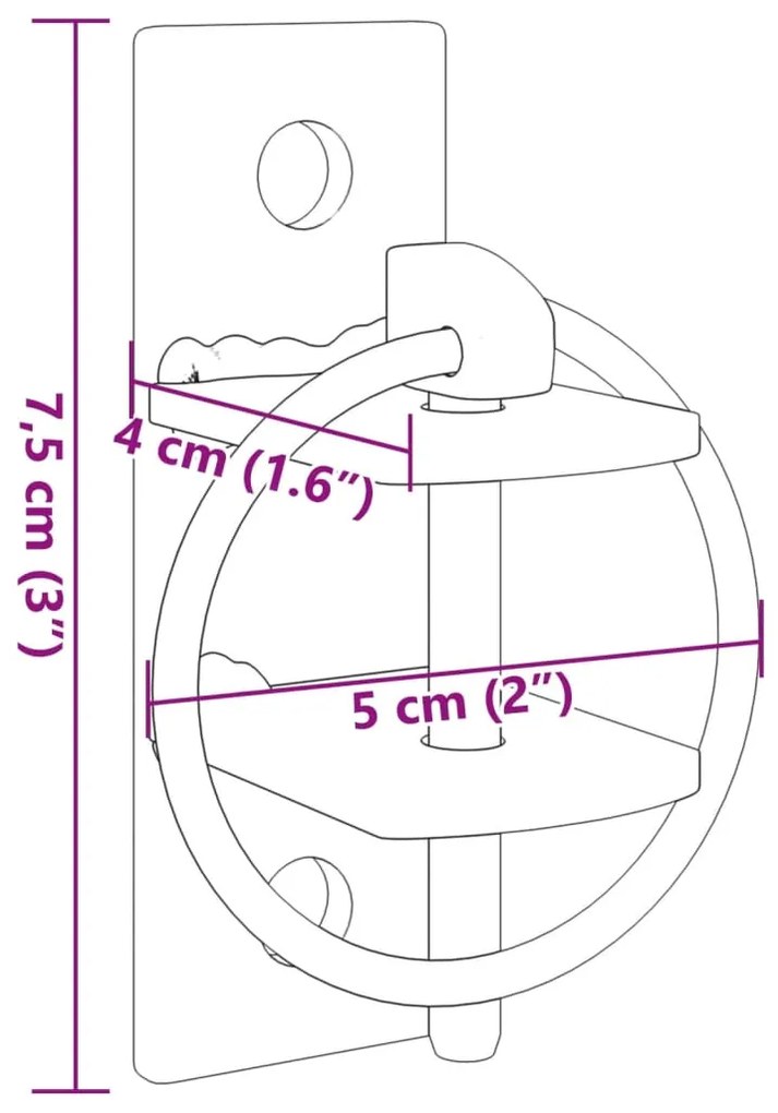 Ganchos de parede para baldes 3 pcs aço prateado e castanho