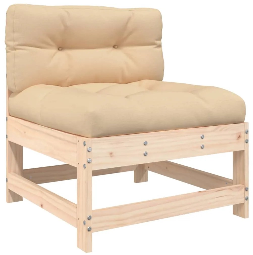 7 pcs conjunto lounge jardim com almofadões madeira maciça
