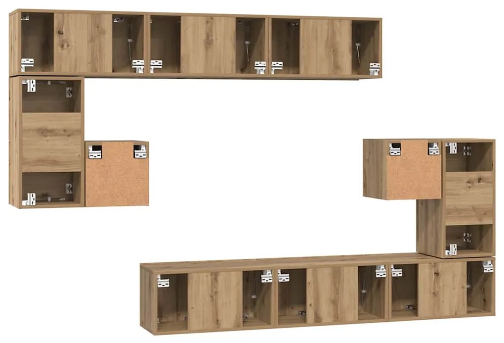 Conjunto de móvel de TV 10 pcs carvalho artisiano