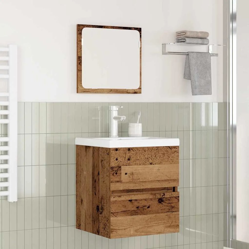 vidaXL Conjunto de Móveis para Banheiro 3 pcs Madeira Velha e Branco