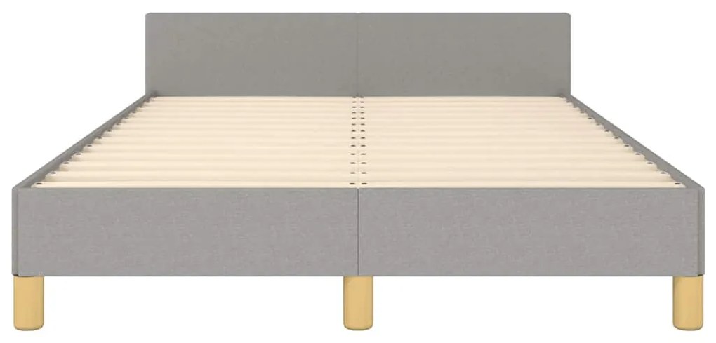 Estrutura de cama sem colchão 120x200 cm tecido cinzento-claro