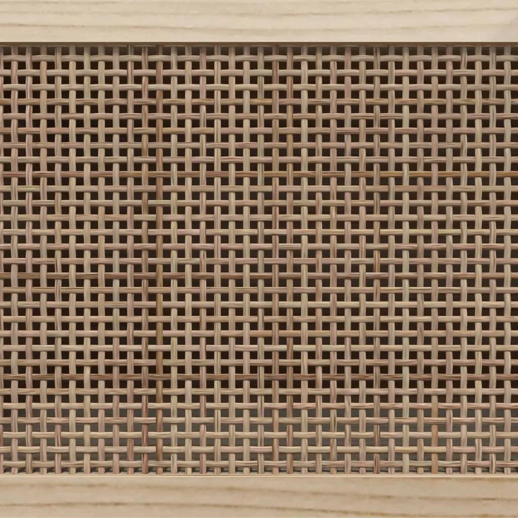 Móvel de TV 105x30x40 cm pinho maciço/vime natural branco