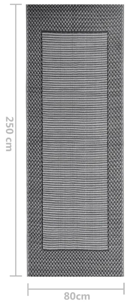 Tapete de exterior 80x250 cm ARAKIL PP preto