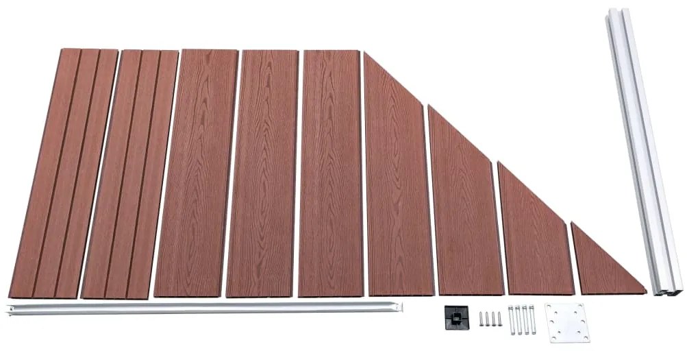 Painel vedação WPC 1 quadrado +1 inclinado 273x186 cm castanho
