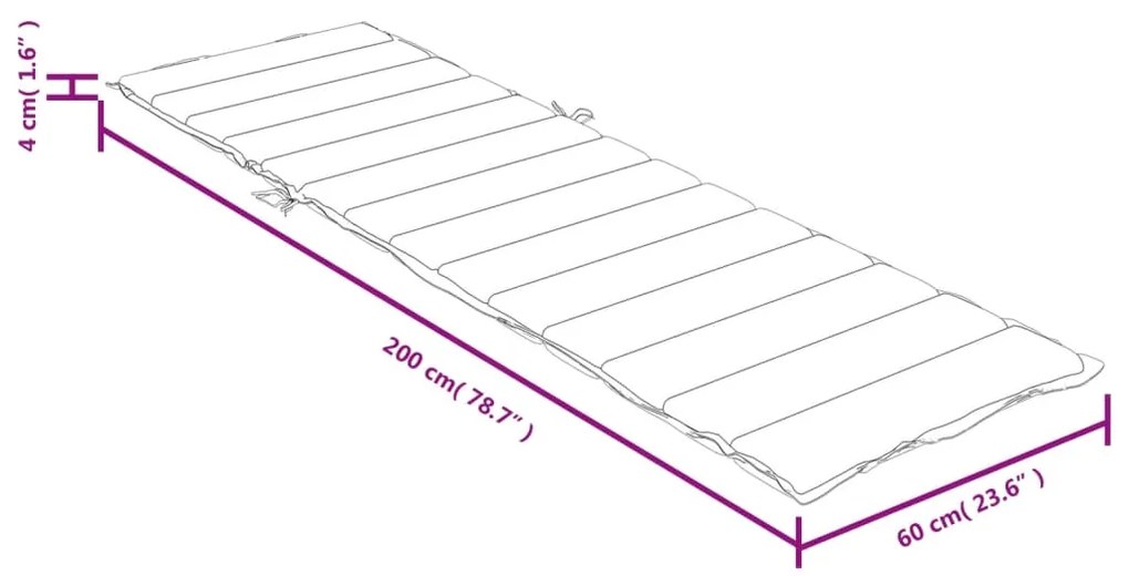 Almofadão para espreguiçadeira 200x60x4cm mesclado tecido creme
