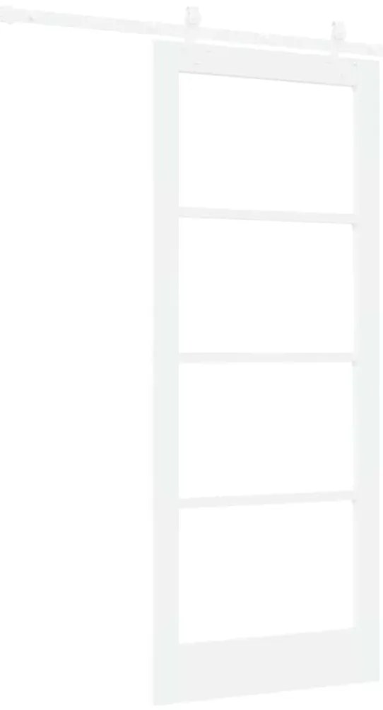 Conjunto de Porta Deslizante vidaXL com Conjunto de Ferragens Branco 8