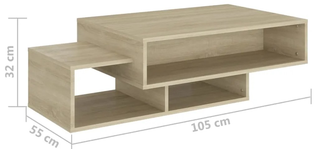 Mesa de centro 105x55x32 cm contraplacado carvalho sonoma