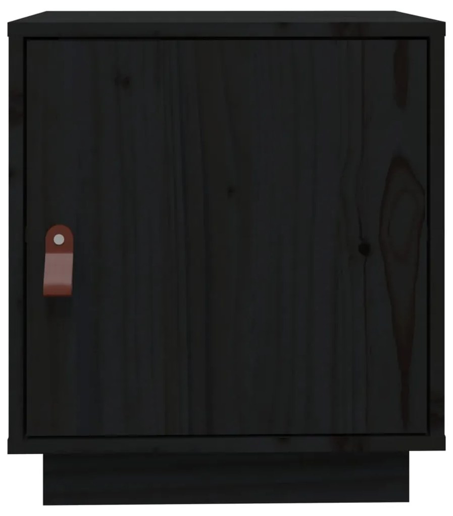 Mesa de cabeceira 40x34x45 cm madeira de pinho maciça preto