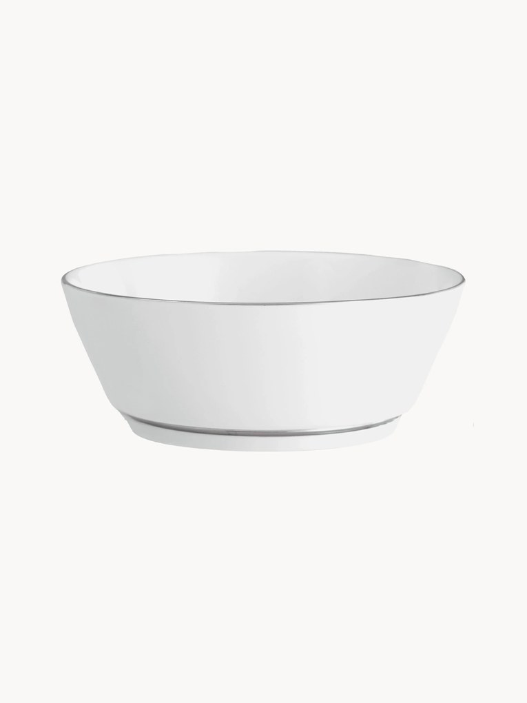 Tigelas em porcelana artesanal com rebordo em platina pintado à mão Vitruv, 2 uni.