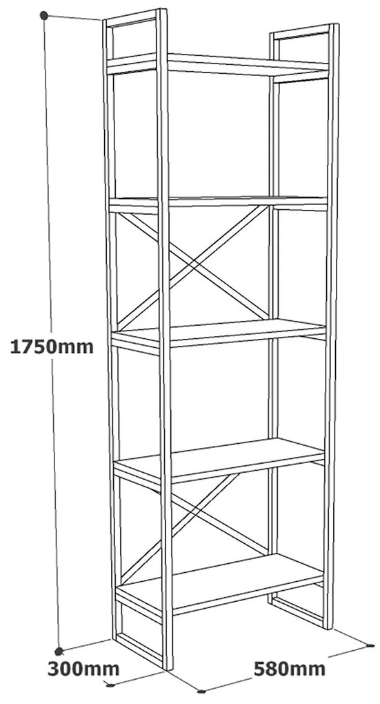Estante VG3 – Mármore e Dourado – 58x175x30 cm