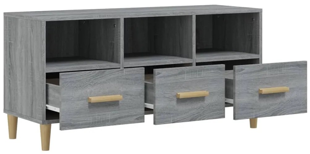Móvel de TV 102x36x50 cm derivados de madeira cinzento sonoma