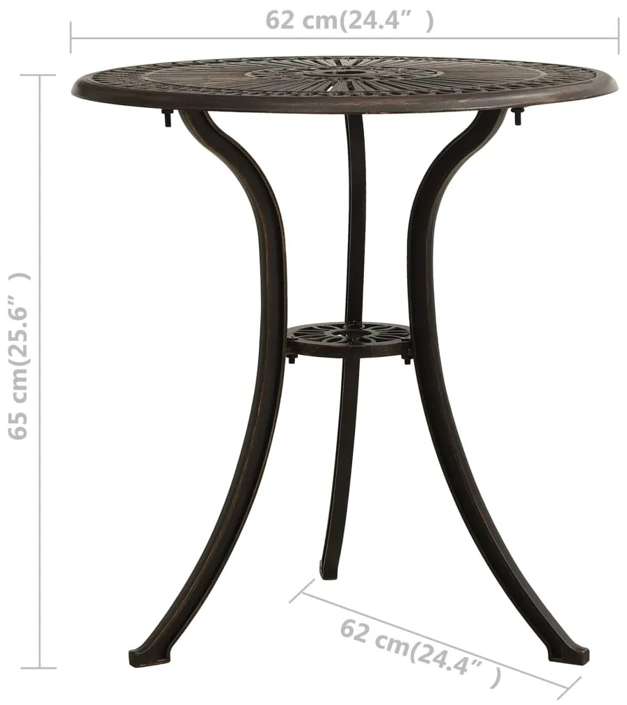 3 pcs conjunto bistrô alumínio fundido bronze