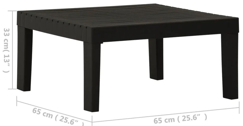 2 pcs conjunto lounge de jardim c/ almofadões plástico cinzento