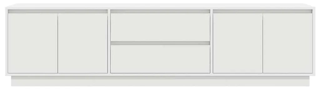 Móvel de TV com luzes LED 193,5x41x50 cm branco