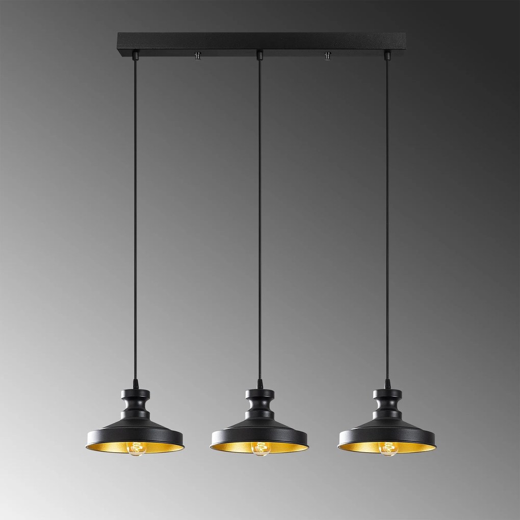 Candeeiro de Teto Berceste – Preto – 72 x 22 cm