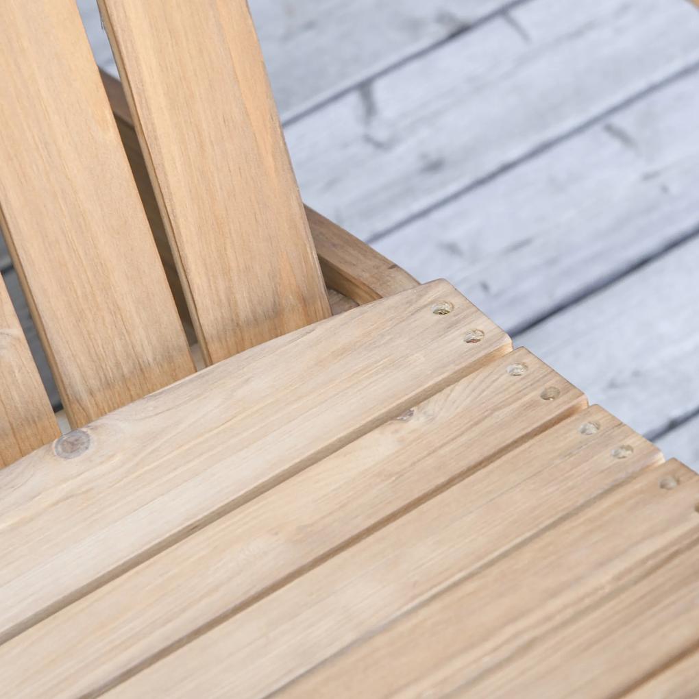 Cadeira de balanço de madeira natural Adirondack para jardim terraço externo rústico Carga 130 kg 77x94x97 cm Cor Teca