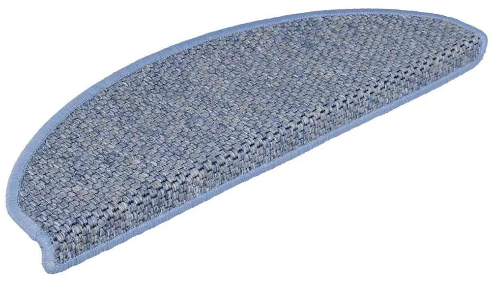Tapetes escada adesivos aspeto sisal 30 pcs 65x21x4 cm azul