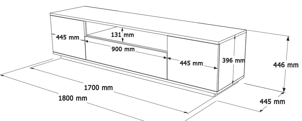 Conjunto de Mobiliário de Sala FR17 – Pinho Atlântico Branco – TV 180x