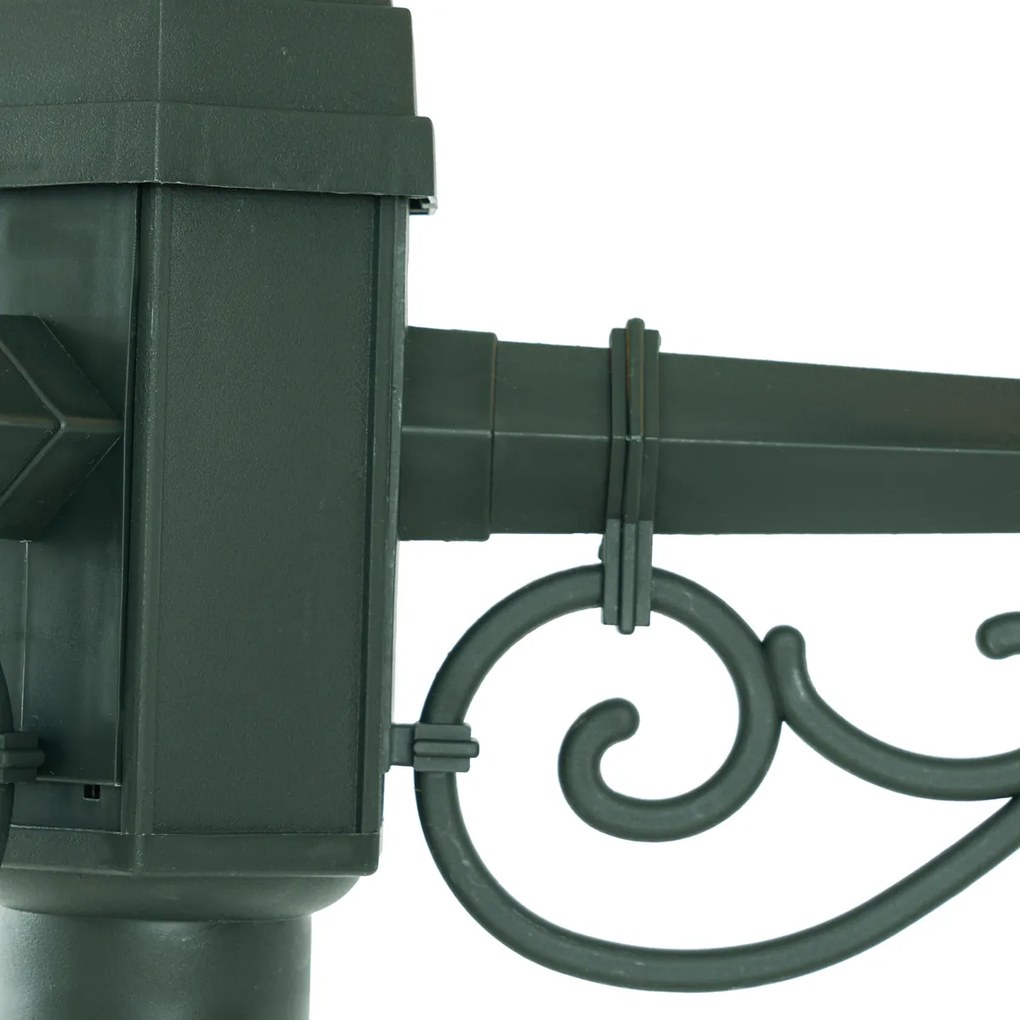 Lanterna de exterior clássica verde-escura 217cm 3-luzes IP44 - New Haven Clássico / Antigo