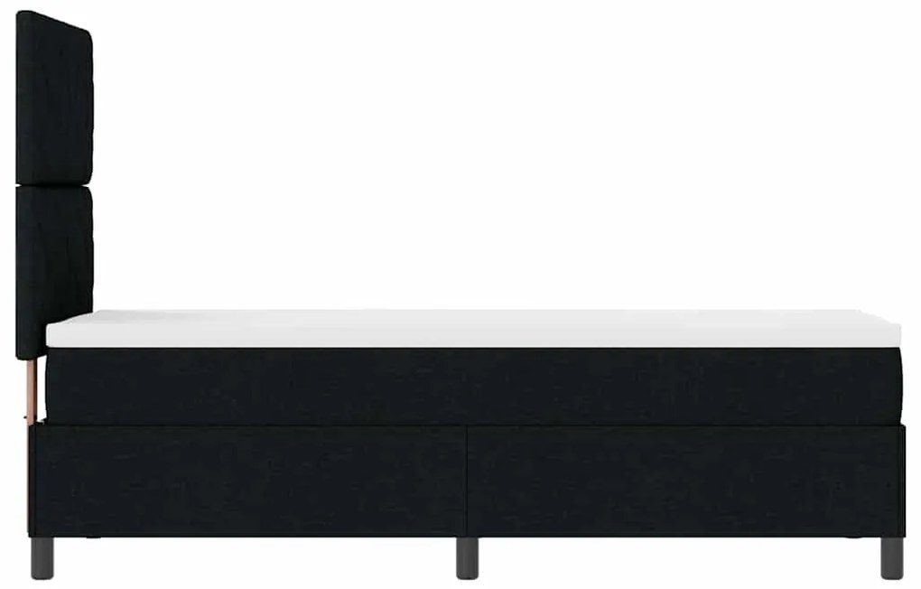 Cama Box com Colchão e Luz LED Preta, 80 x 200 cm de Tecido