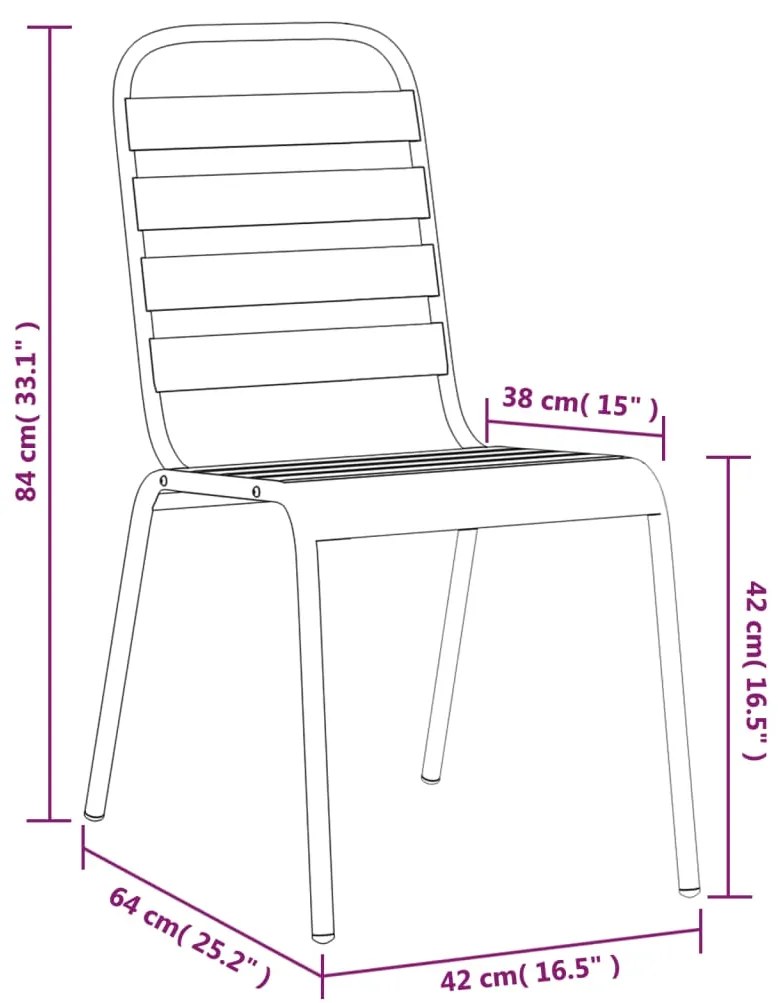 5 pcs conjunto de jantar para jardim aço antracite
