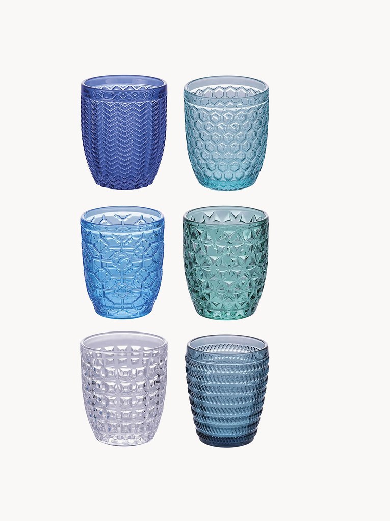 Copos de água com padrão estruturado Bicchieri, conjunto de 6
