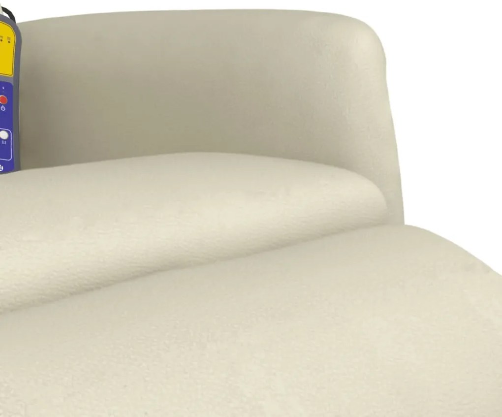 Cadeira massagens reclinável c/apoio pés couro artificial creme