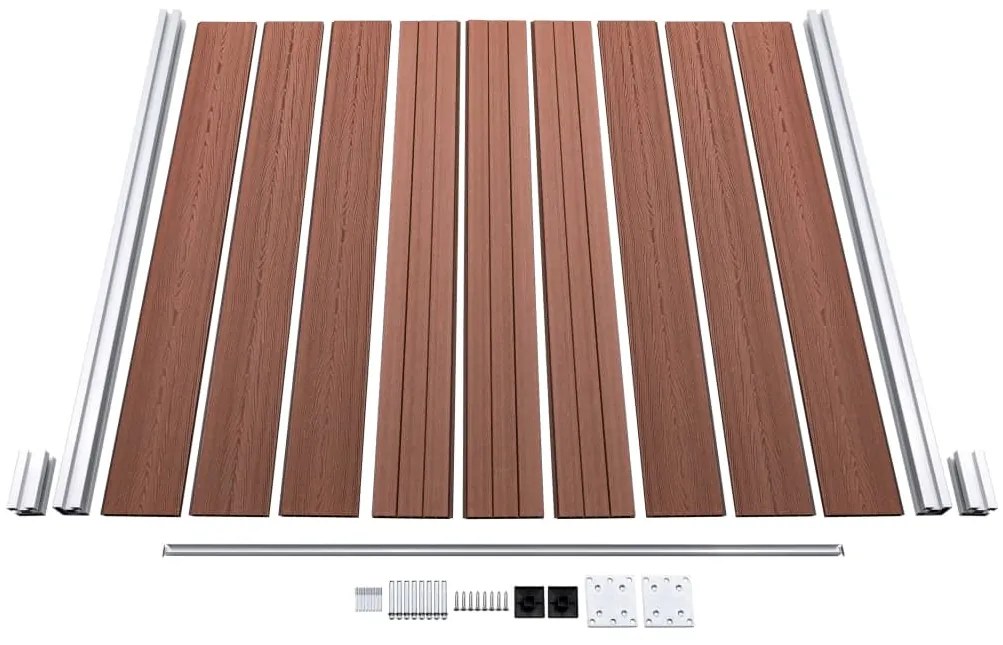 Painel de vedação para jardim 353x186 cm WPC castanho