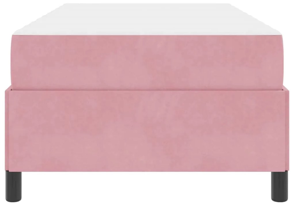 Estrutura da Cama Outros Rosa e branco 100 x 200 cm Veludo