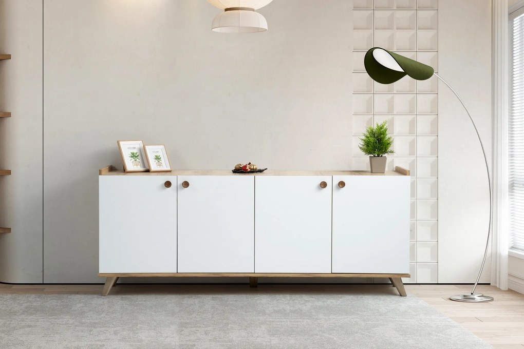Console Sumer – Carvalho Branco – 180x77,8x41 cm