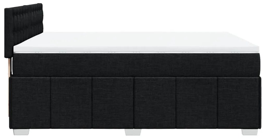 Cama com molas/colchão 140x190 cm tecido preto