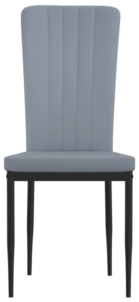 Cadeiras de jantar 4 pcs veludo cinzento-claro