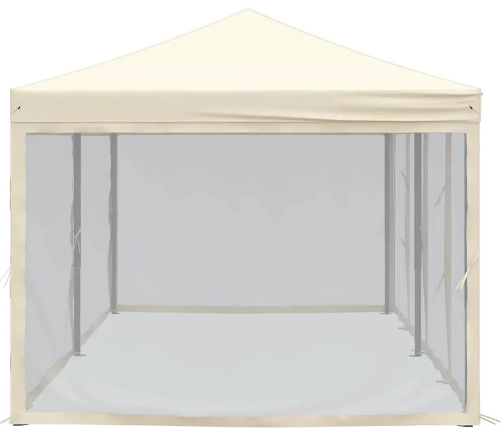 Tenda para festas dobrável com paredes laterais 3x6 m creme