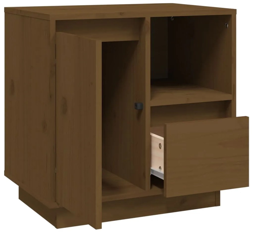 Mesa de cabeceira 50x34x50 cm madeira pinho maciça castanho-mel