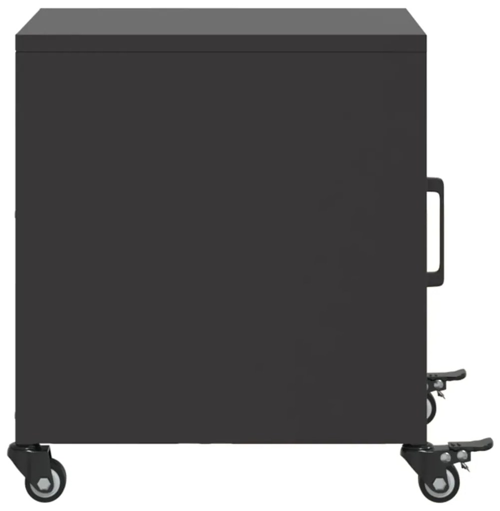 Mesas de cabeceira 2 pcs 36x39x43,5 cm aço preto