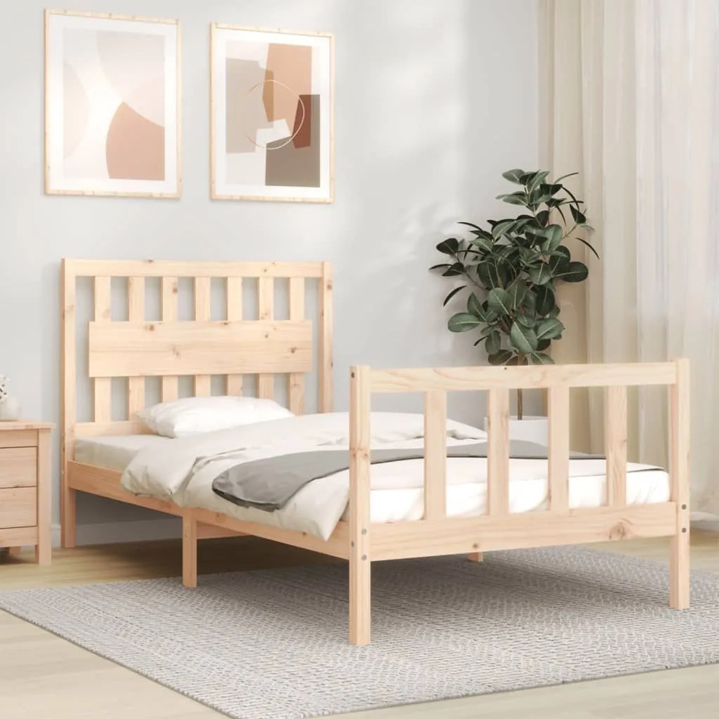 vidaXL Cama sem colchão 100x200 cm madeira de pinho maciça