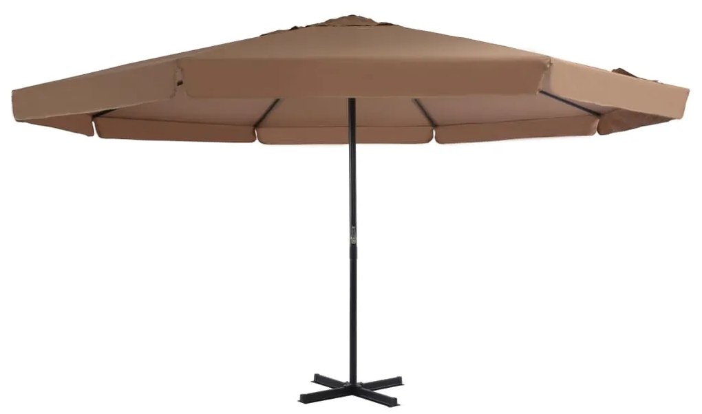 vidaXL Guarda-sol de exterior poste alumínio 500 cm cinza-acastanhado