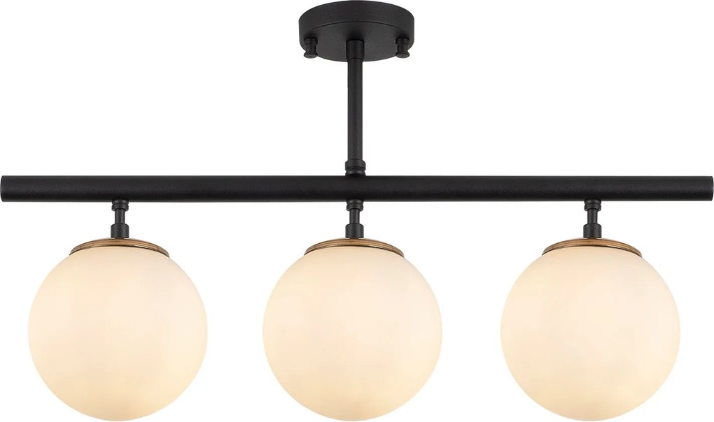 Chandelier Atmaca – Preto e Creme – 60 x 15 cm
