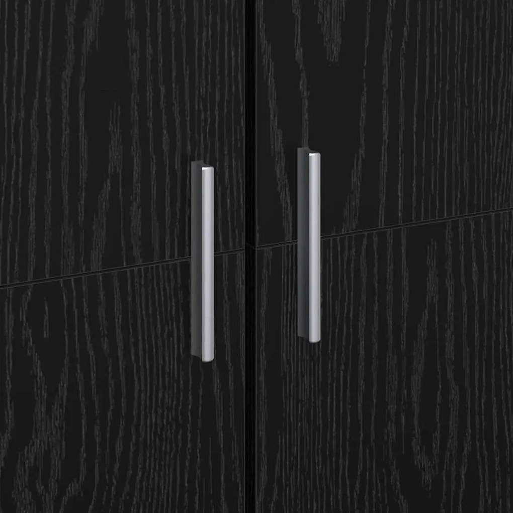 Armário Alto Carvalho Preto 60x35x180 cm Madeira de Engenharia