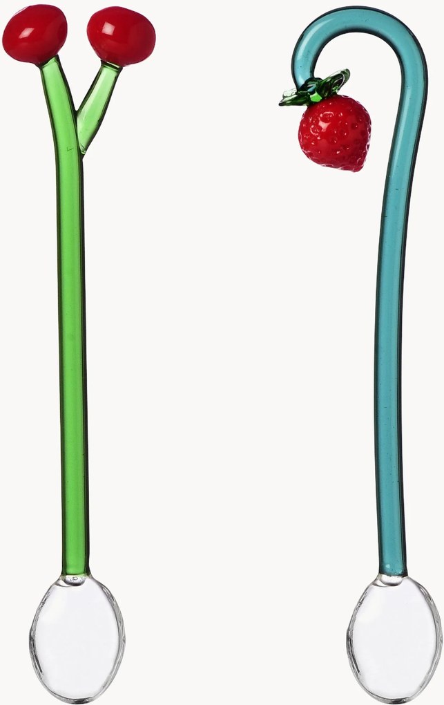 Colheres de chá artesanais Fruits & Flowers, conjunto de 3, por Alessandra Baldereschi