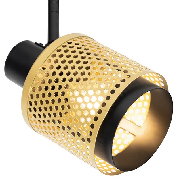 Foco industrial preto com dourado 2 luzes - Kayden Industrial