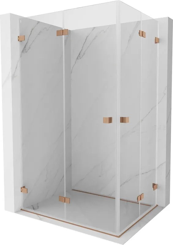 Mexen Lunar-F Duo cabine de duche dobrável 100 x 80 cm, transparente, cobre escovado - 836-100L-080P-65-00