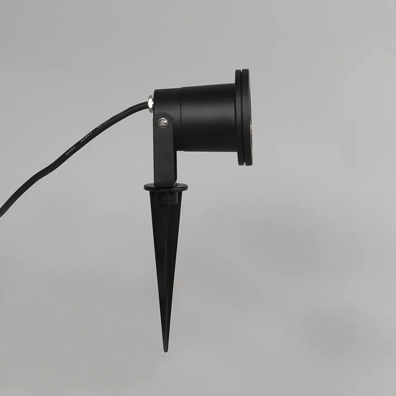 LED Conjunto de 3 projetores de jardim inteligentes pretos, incluindo cabo e ficha de 200 cm IP65 - Basic Moderno