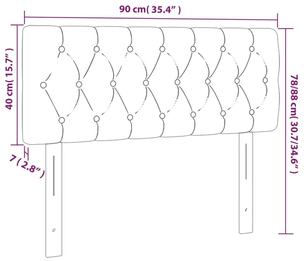 Cabeceira de cama c/ luzes LED tecido 90x7x78/88 cm cor creme