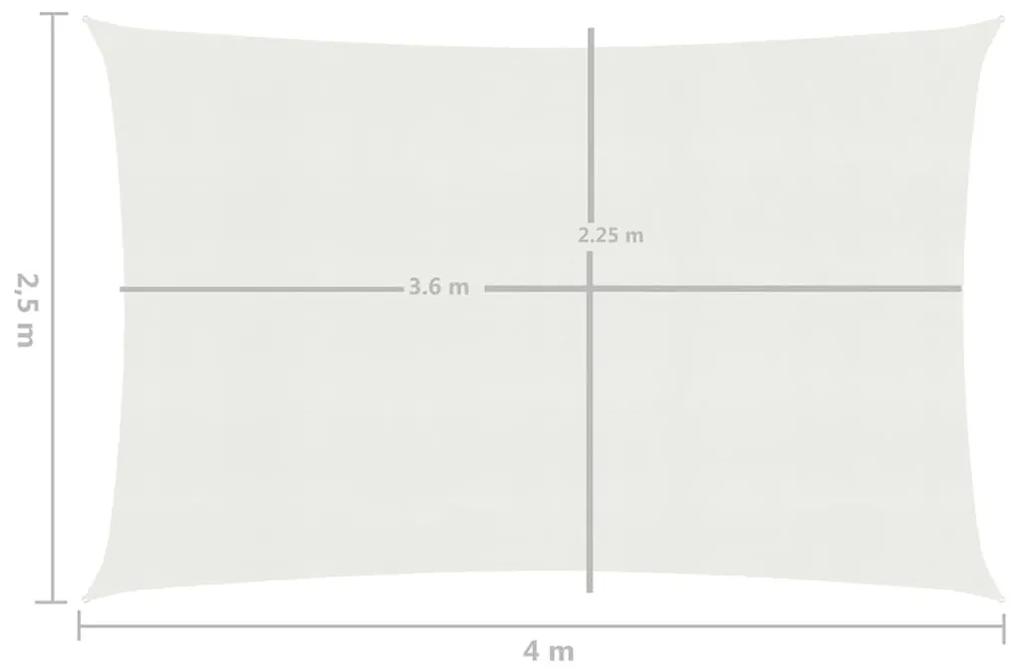 Para-sol estilo vela 160 g/m² 2,5x4 m PEAD branco