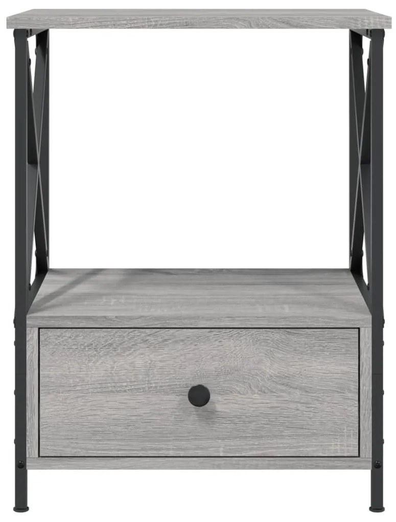 Mesa de cabeceira 50x41x65 cm derivados madeira cinzento sonoma