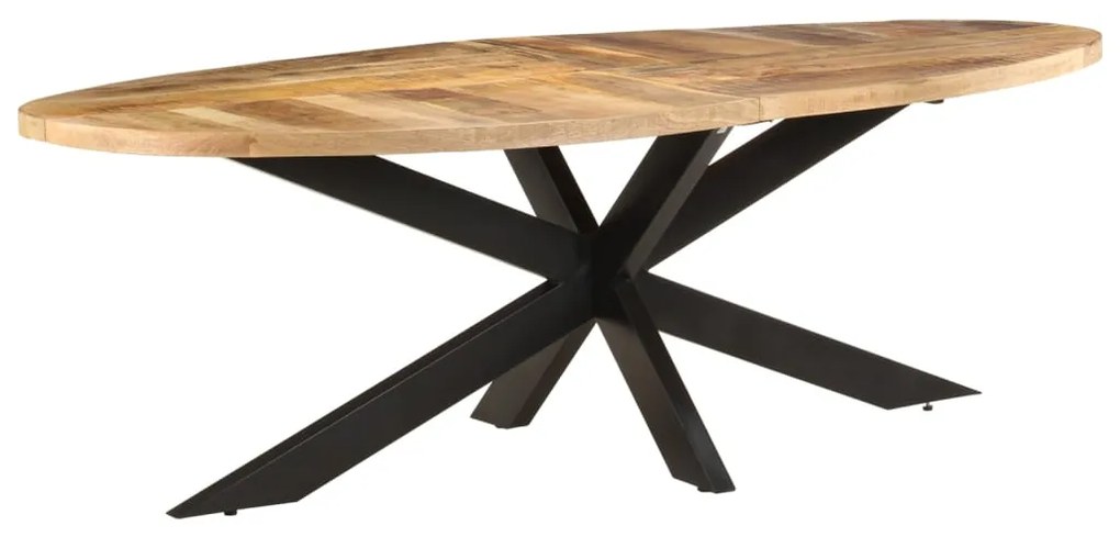 vidaXL Mesa de jantar 240x100x75 cm madeira de mangueira áspera