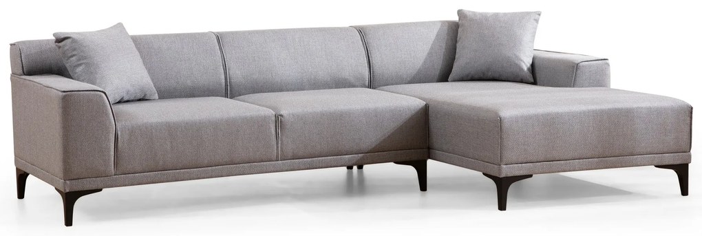Sofá de Canto Petra – Cinzento Claro – 145 x 250 cm